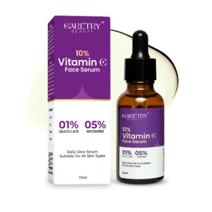 CARETRY BEAUTY Face Serum Vitamin C – 10% Vitamin C + Niacinamide & Hyaluronic Acid | Brightens, Reduces Pigmentation, Fades Fine Lines & Boosts Glow | Vit C Serum for Men & Women 10 ml
