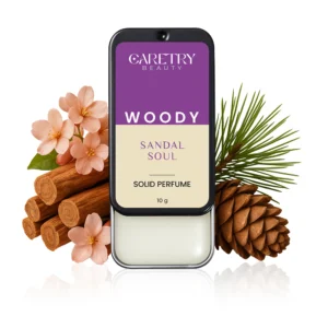 Caretry Beauty Woody Sandal Soul Solid Perfume | Floral Alcohol-Free Solid Perfume | Long Lasting and Travel Friendly Pocket Perfume for Men and Women | Elegant and Convenient Fragrance (10g)
