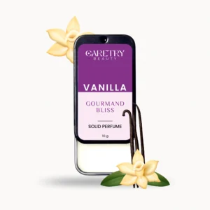Caretry Beauty Vanilla Gourmand Bliss Solid Perfume | Floral Alcohol Free Solid Perfume | Long Lasting and Travel Friendly Pocket Perfume for Men and Women (10g)