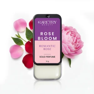 Caretry Beauty Rose Bloom Romantic Rose Solid Perfume | Floral Alcohol Free Solid Perfume | Long Lasting and Travel Friendly Pocket Perfume for Men and Women (10g)